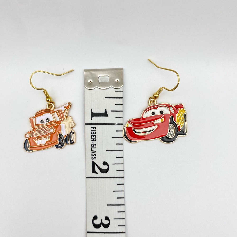 Pixar inspired Lightning McQueen and Mater earrings from Cars NWT - Picture 7 of 17